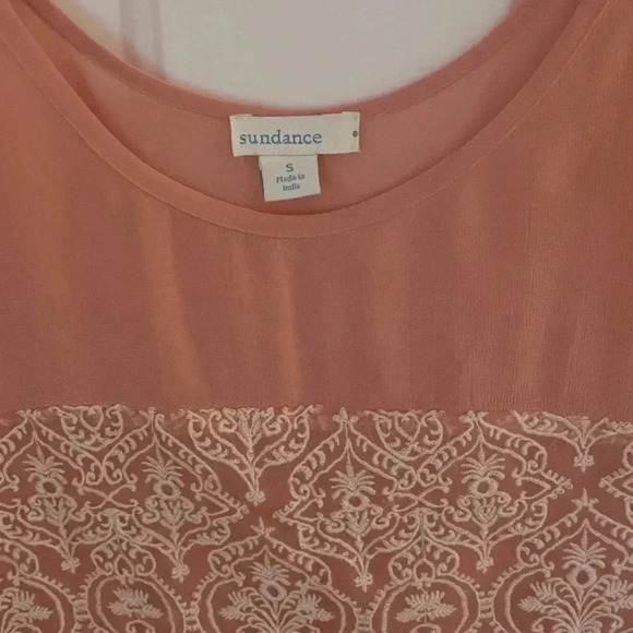 Sundance Rose Palace Peach‎ and White Embroidered Dress Size Small - Picture 4 of 8